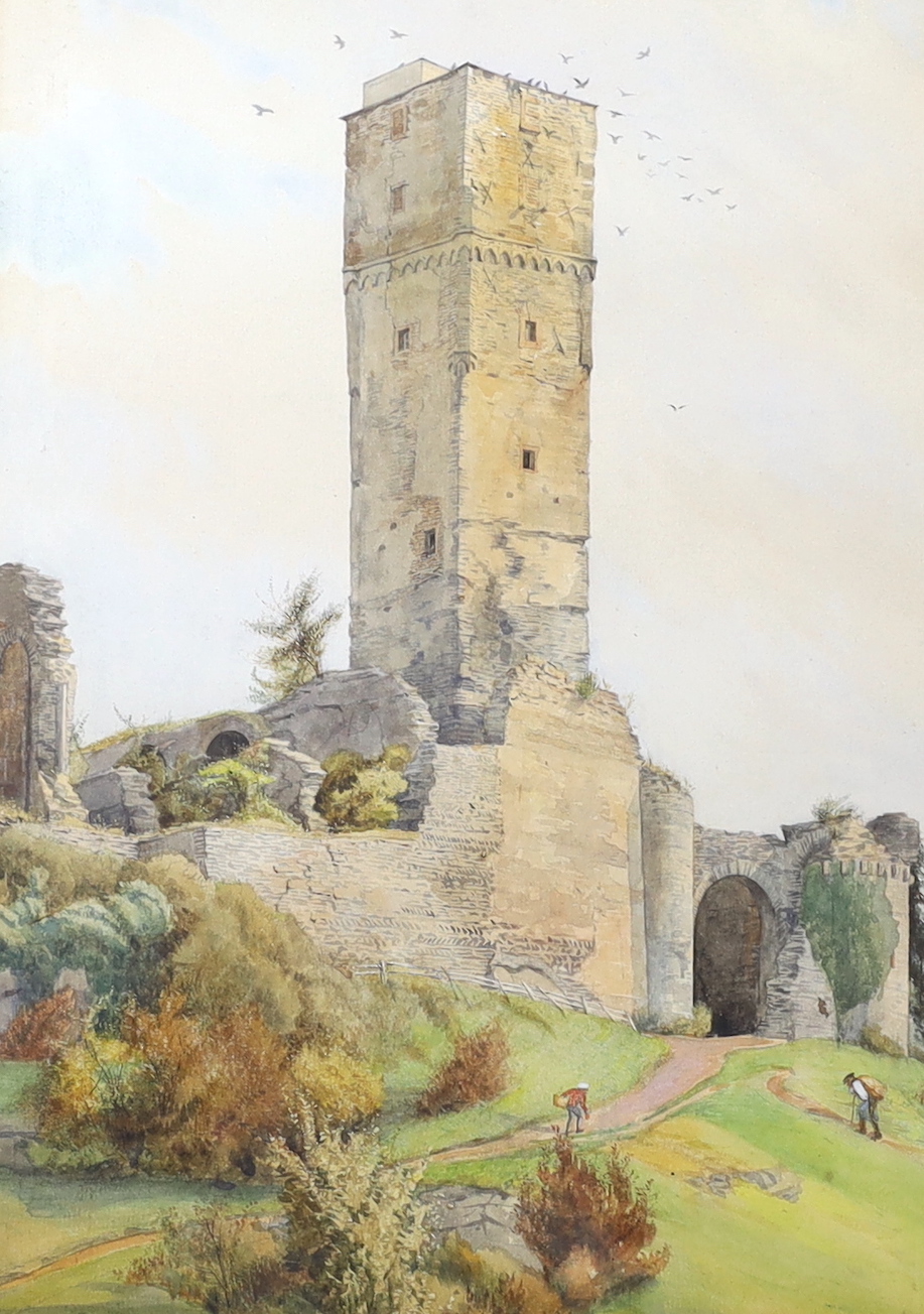 George Howard, Earl of Carlisle (1843-1911), watercolour, Königstein Castle, Germany, provenance details verso, 35 x 26cm